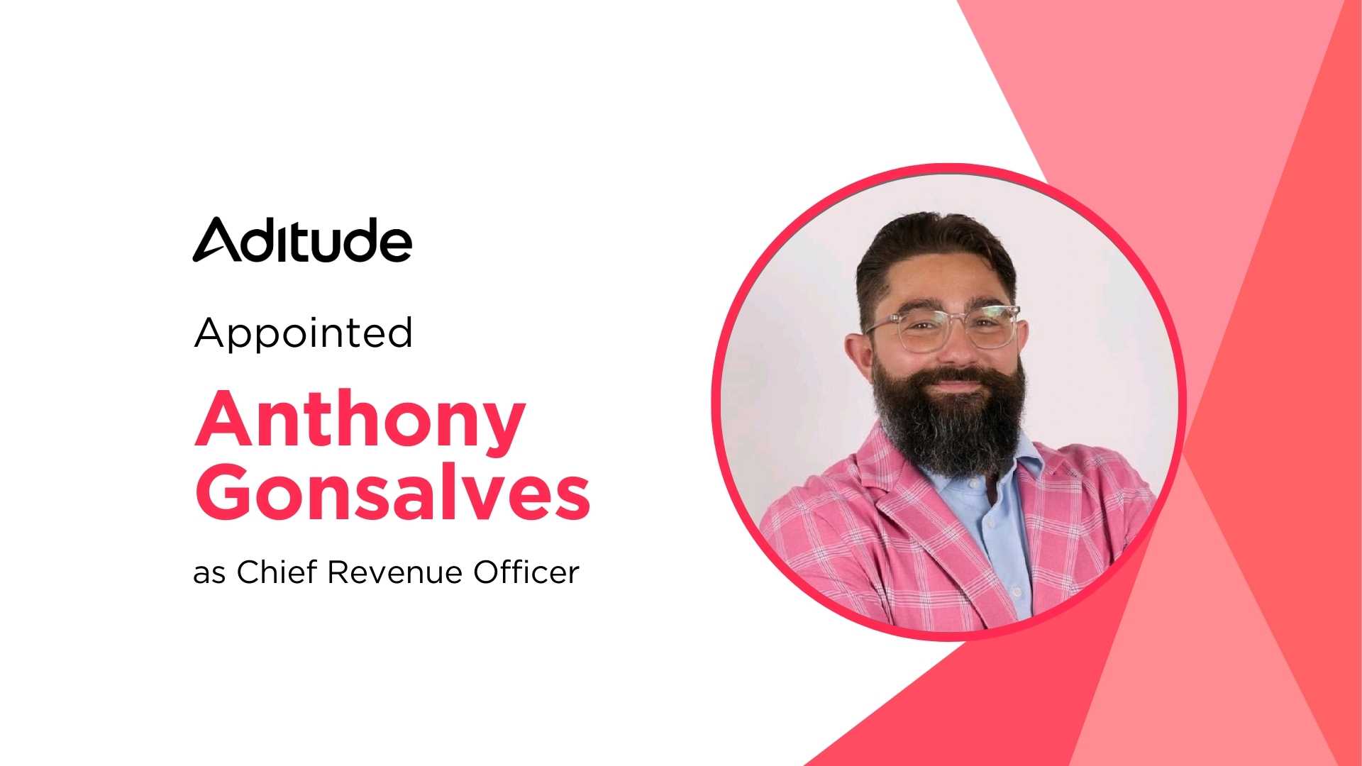 Aditude Names Anthony Gonsalves as First Chief Revenue Officer